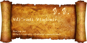 Váradi Vladimir névjegykártya