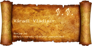 Váradi Vladimir névjegykártya